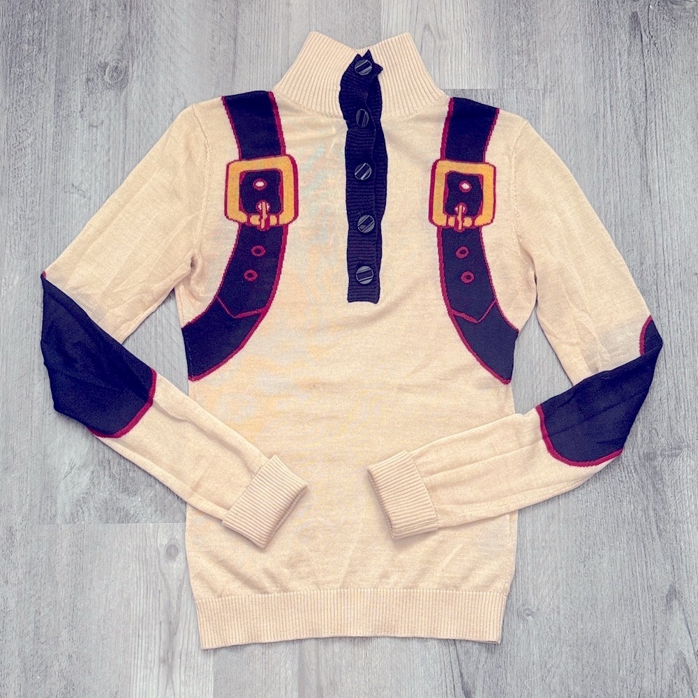 L.A.M.B. FALL 2007 - Beige&Black Turtleneck Sweater -Small *PRICE IS FIRM*